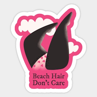 Beach Hair Don't Care Girls Summer Holiday Sticker